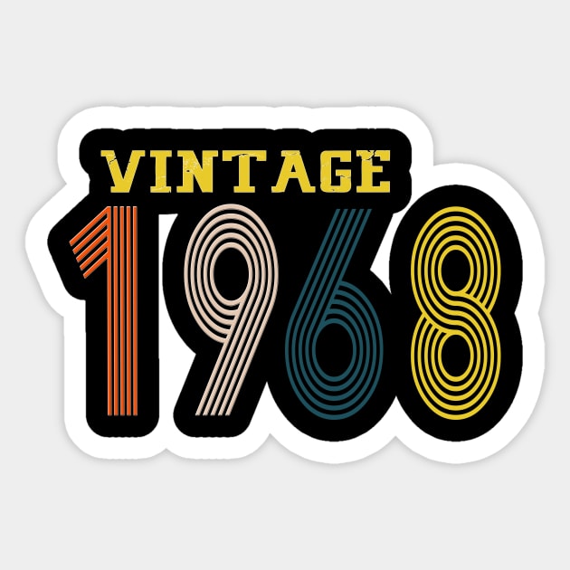 1968 Vintage, retro, Year, Sticker by Yoda